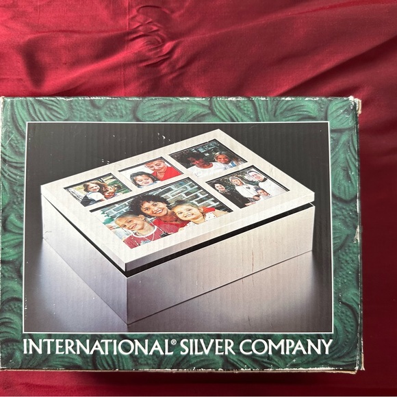 International Silver Company silver-plated picture collage lid Metal Box. NIB - Picture 2 of 8